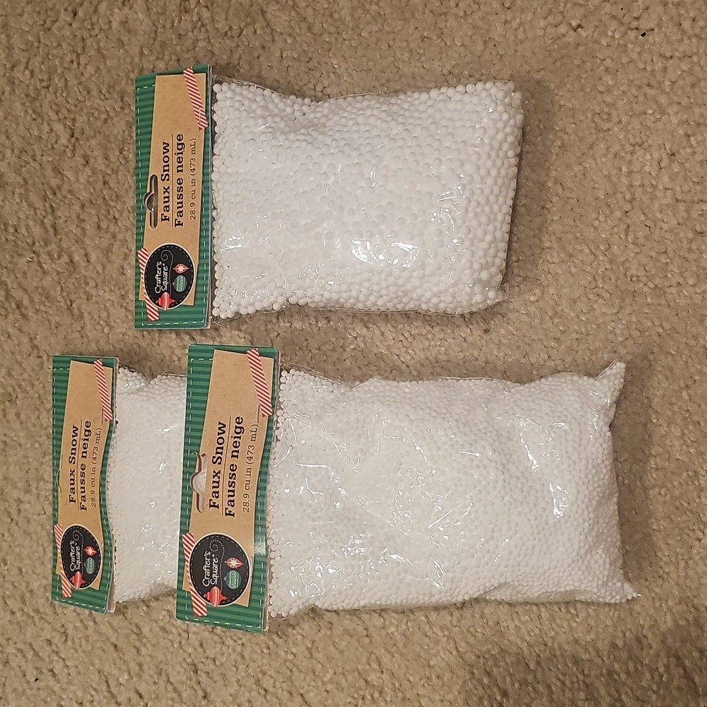 Crafts Etc! Faux Snow Pack Of 2 Small Beads, 1 Medium Beads